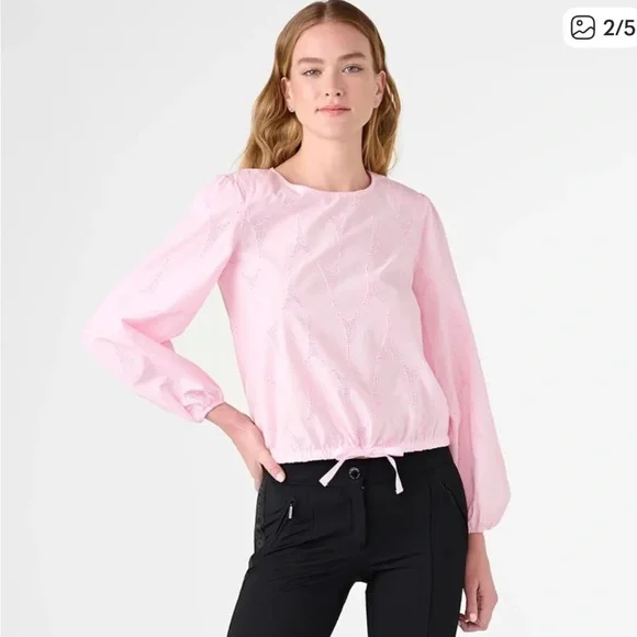 Karl Lagerfeld Pink Blouse with Cutout Design - Picture 2 of 5